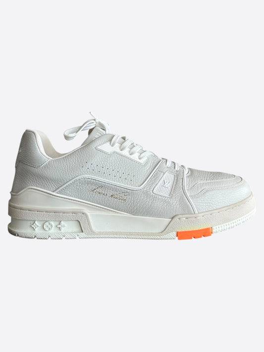 Louis Vuitton Grey & White Leather Trainers