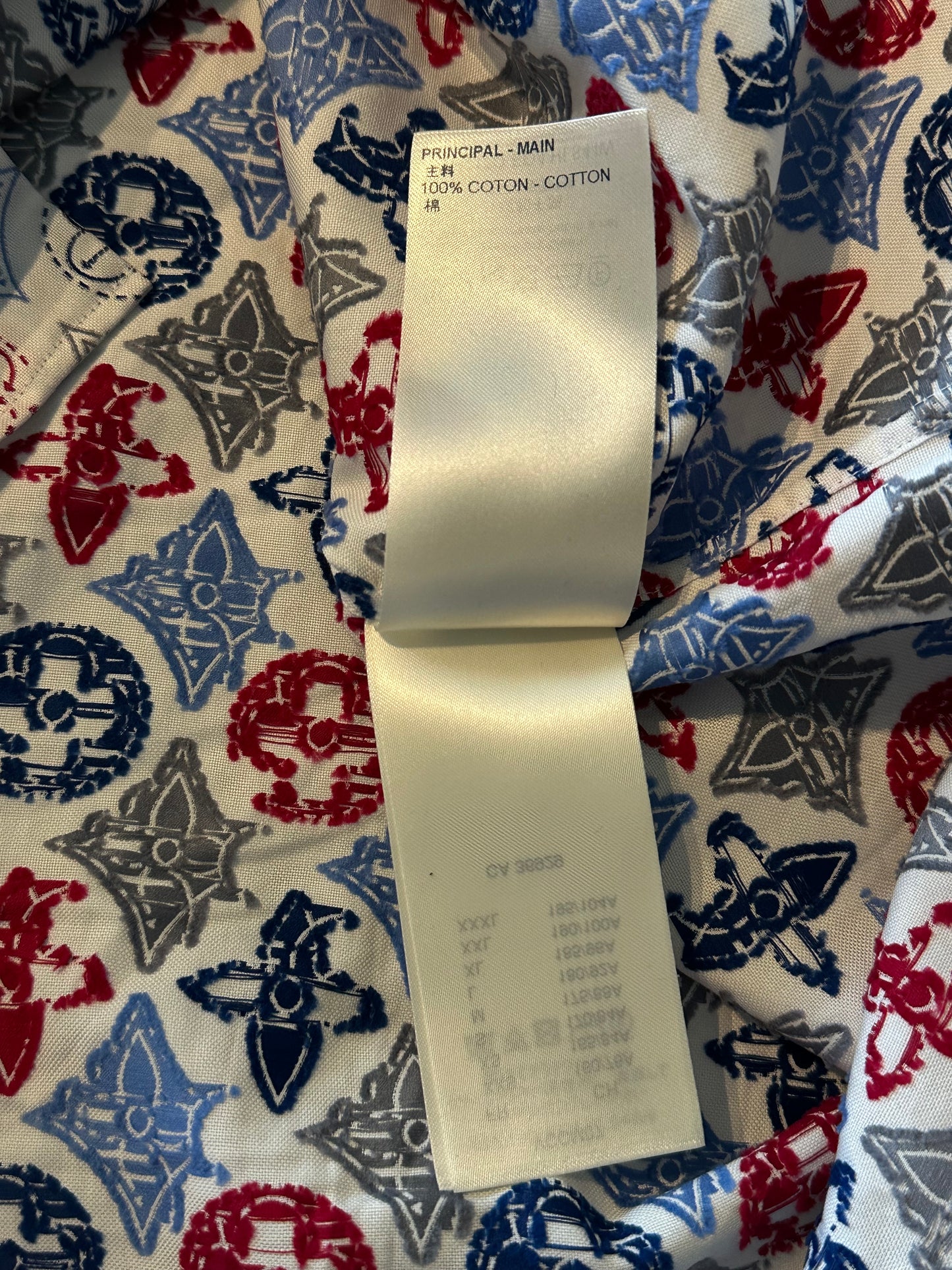Louis Vuitton White Multicolor Embroidered Monogram Button Up Shirt