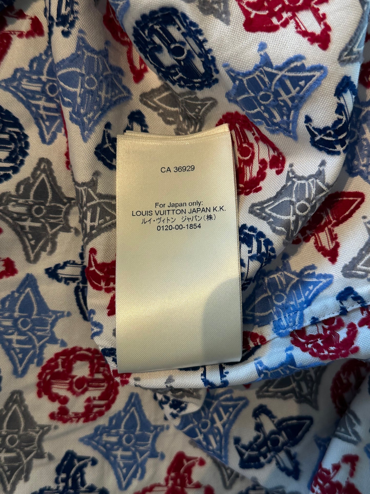 Louis Vuitton White Multicolor Embroidered Monogram Button Up Shirt