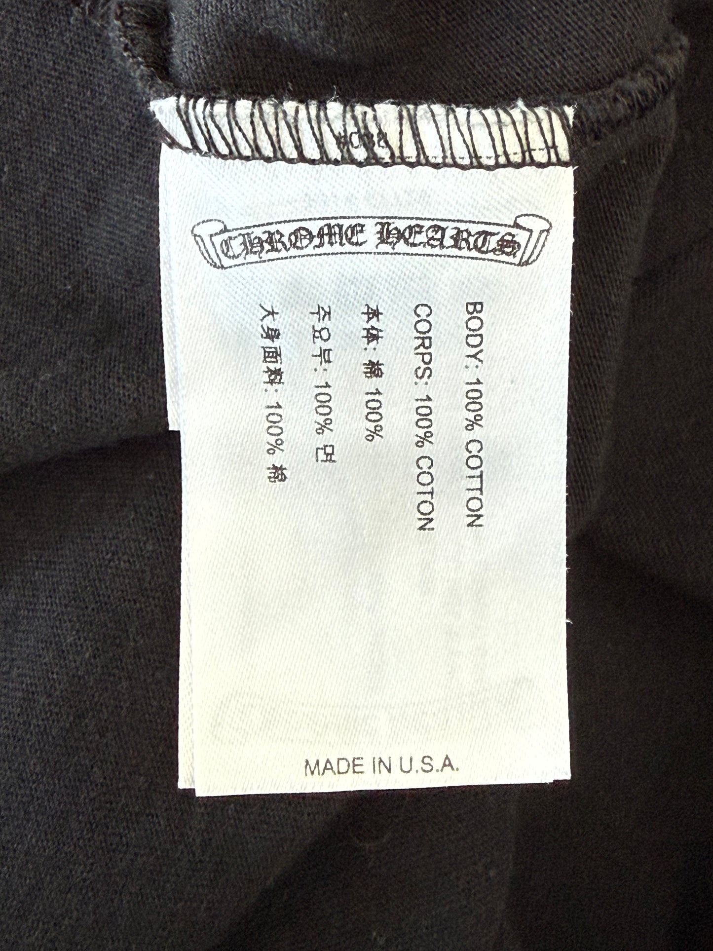 Chrome Hearts Black & Pink Neck Logo Longsleeve T-Shirt