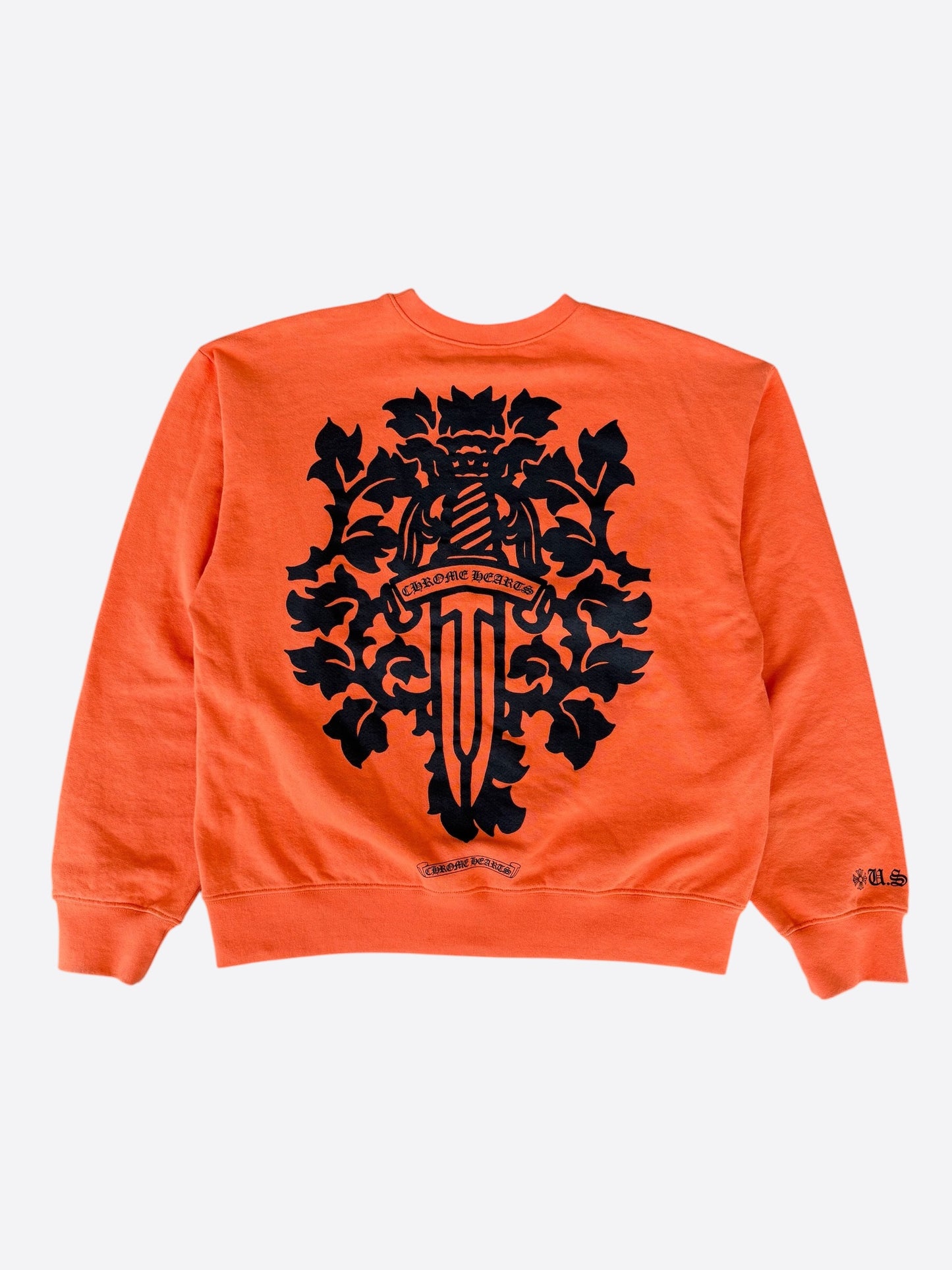 Chrome Hearts Orange & Black Dagger Logo Sweater