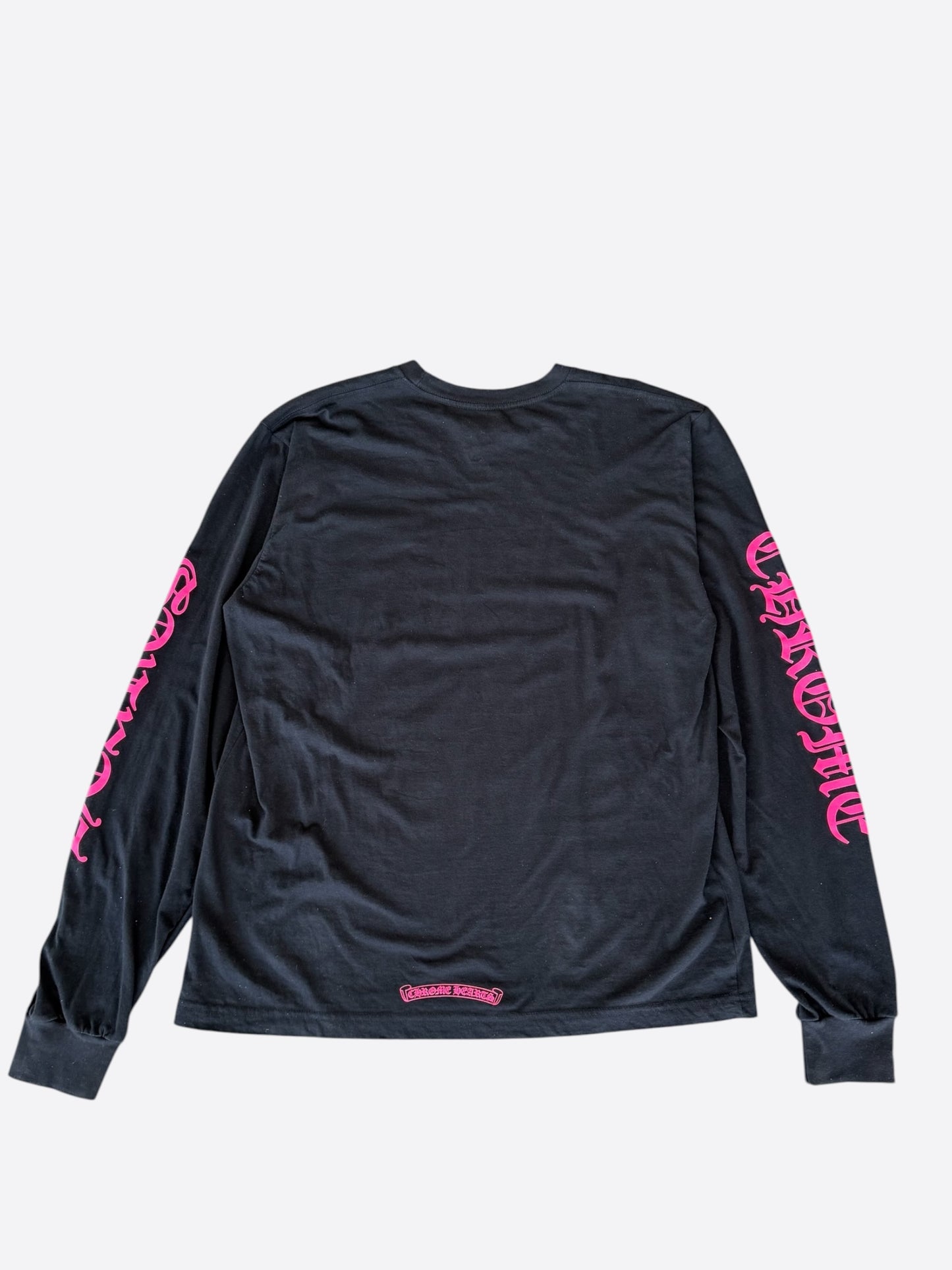 Chrome Hearts Black & Pink Neck Logo Longsleeve T-Shirt