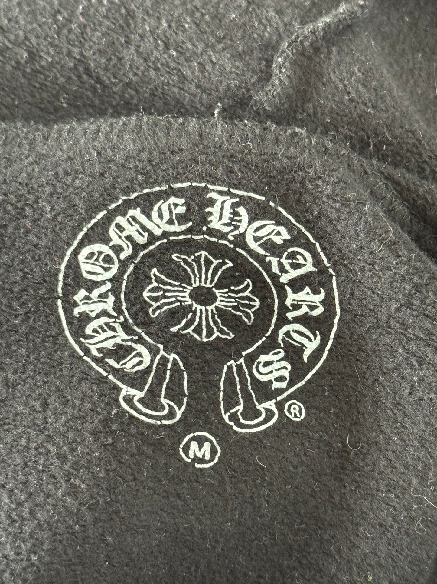 Chrome Hearts Black & White Cemetery Scroll Logo Zip Up Hoodie