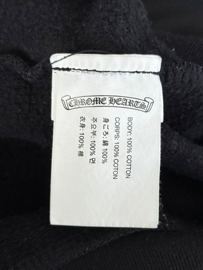 Chrome Hearts Black & White Cemetery Scroll Logo Zip Up Hoodie