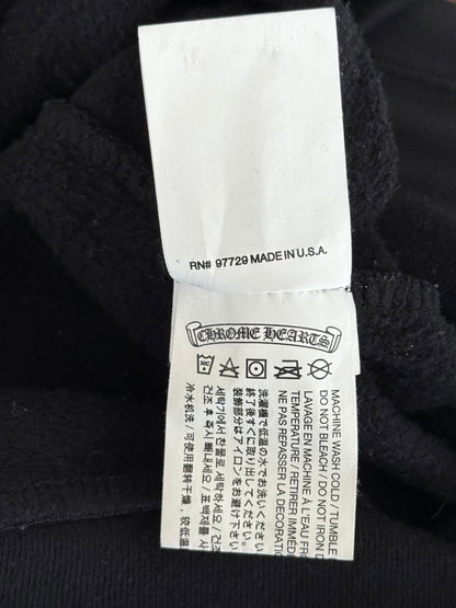 Chrome Hearts Black & White Cemetery Scroll Logo Zip Up Hoodie