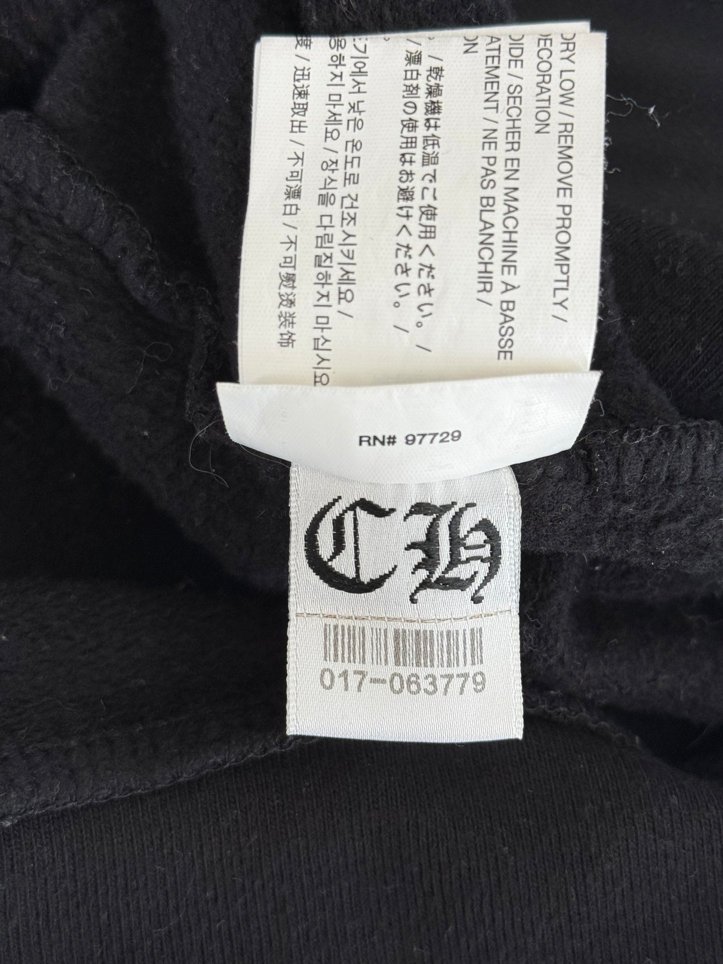 Chrome Hearts Black & White Cemetery Scroll Logo Zip Up Hoodie
