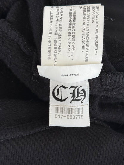 Chrome Hearts Black & White Cemetery Scroll Logo Zip Up Hoodie
