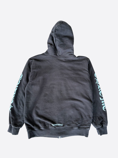Chrome Hearts Black & Blue Script Logo Zip Up Thermal Hoodie