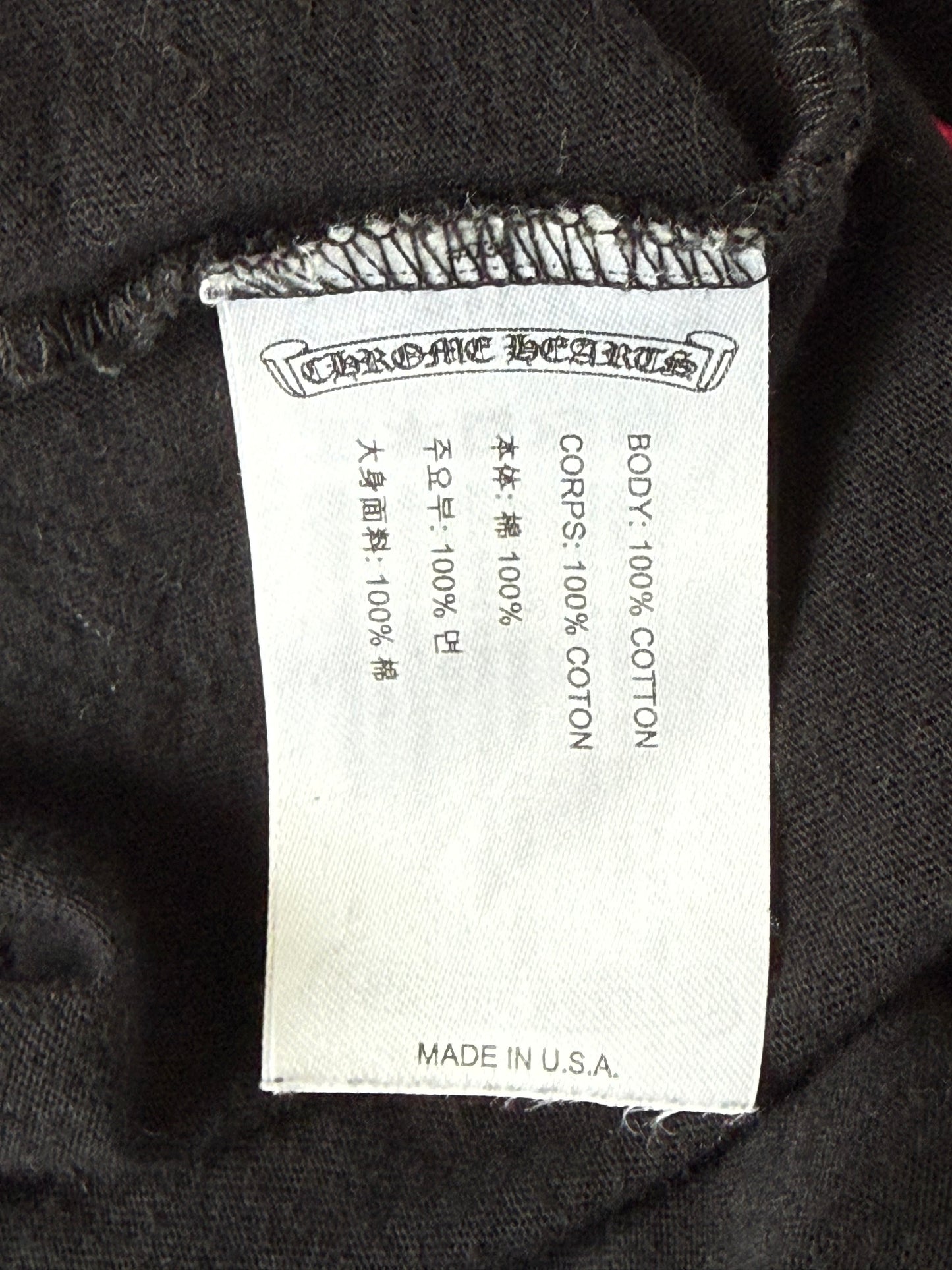 Chrome Hearts Black & Pink Horseshoe Logo T-Shirt