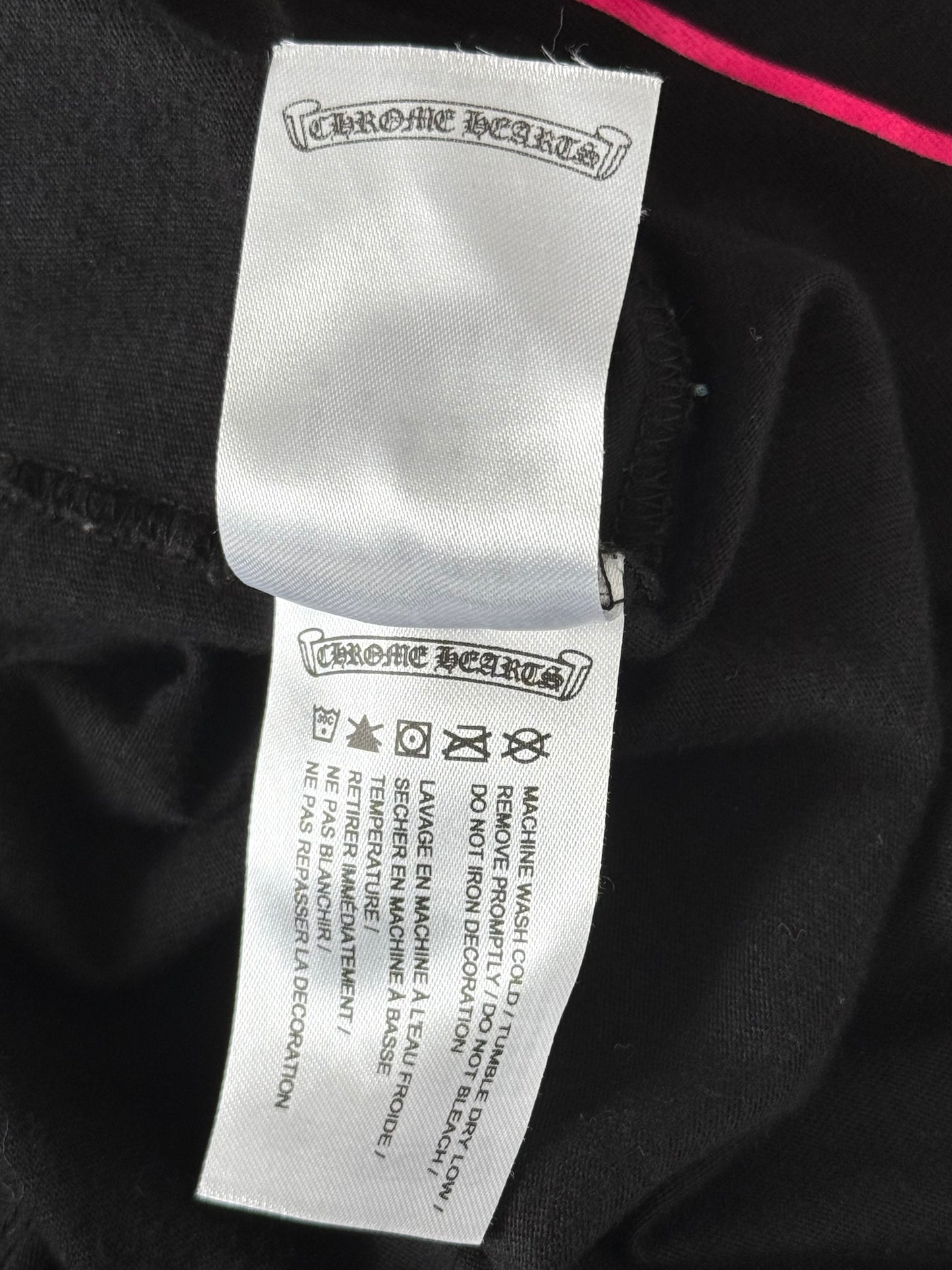 Chrome Hearts Black & Pink Horseshoe Logo T-Shirt
