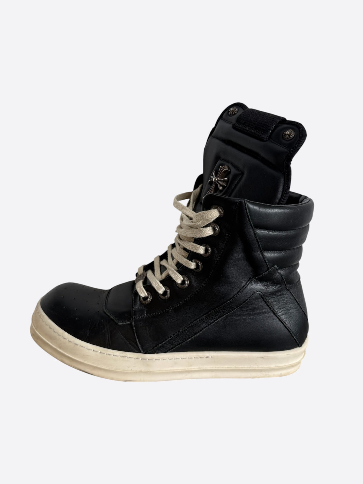 Rick Owens Chrome Hearts Black Cross Geobaskets