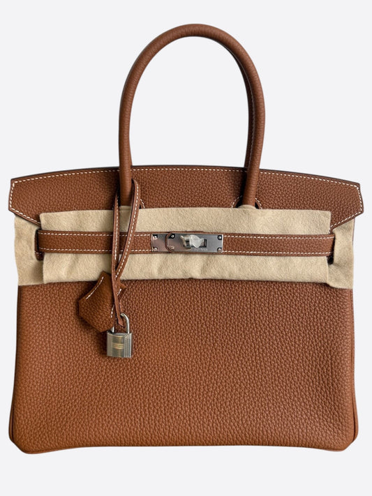 Hermes Gold Togo & Palladium Hardware Birkin 30