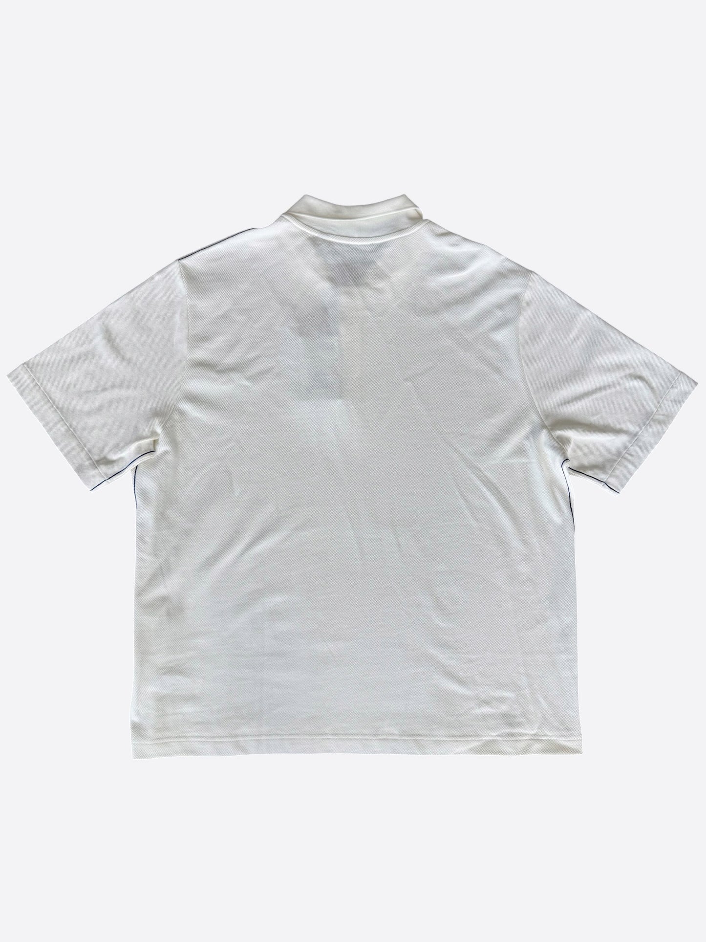 Burberry White & Blue Stripe Polo T-Shirt
