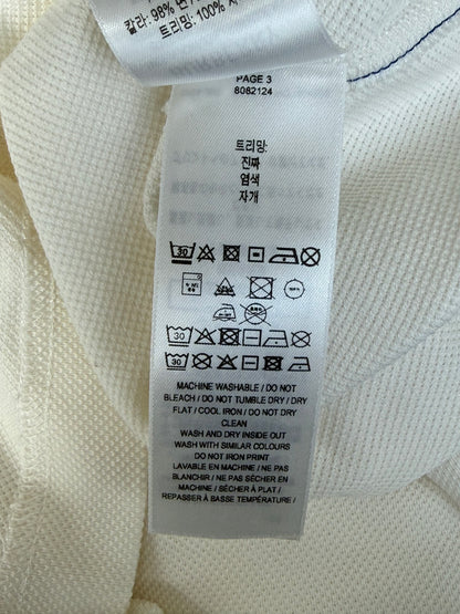 Burberry White & Blue Stripe Polo T-Shirt