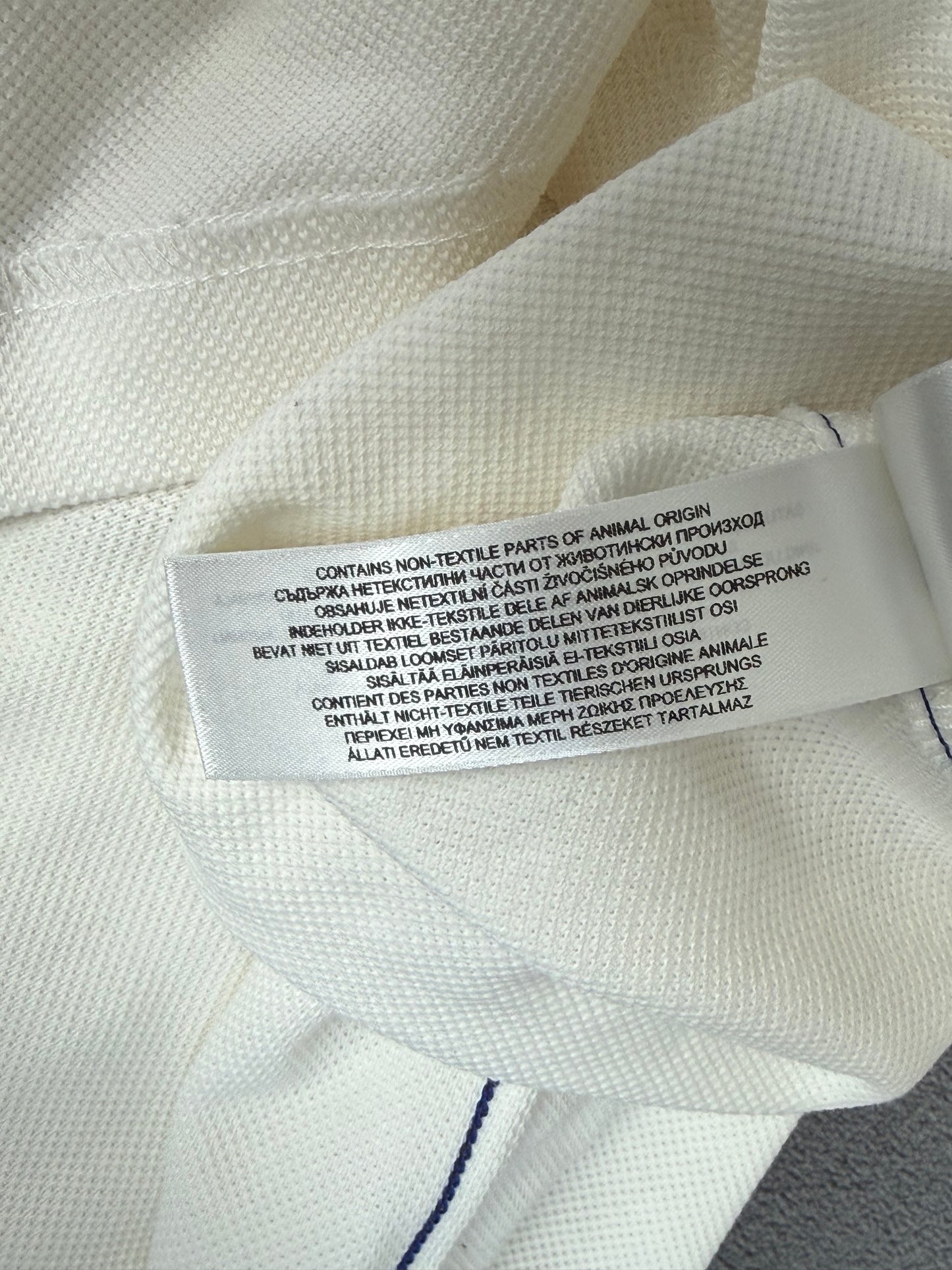 Burberry White & Blue Stripe Polo T-Shirt