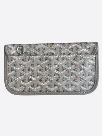 Goyard Grey & Green St. Louis Pouch