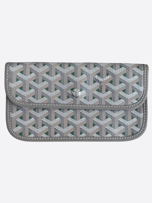 Goyard Grey & Green St. Louis Pouch