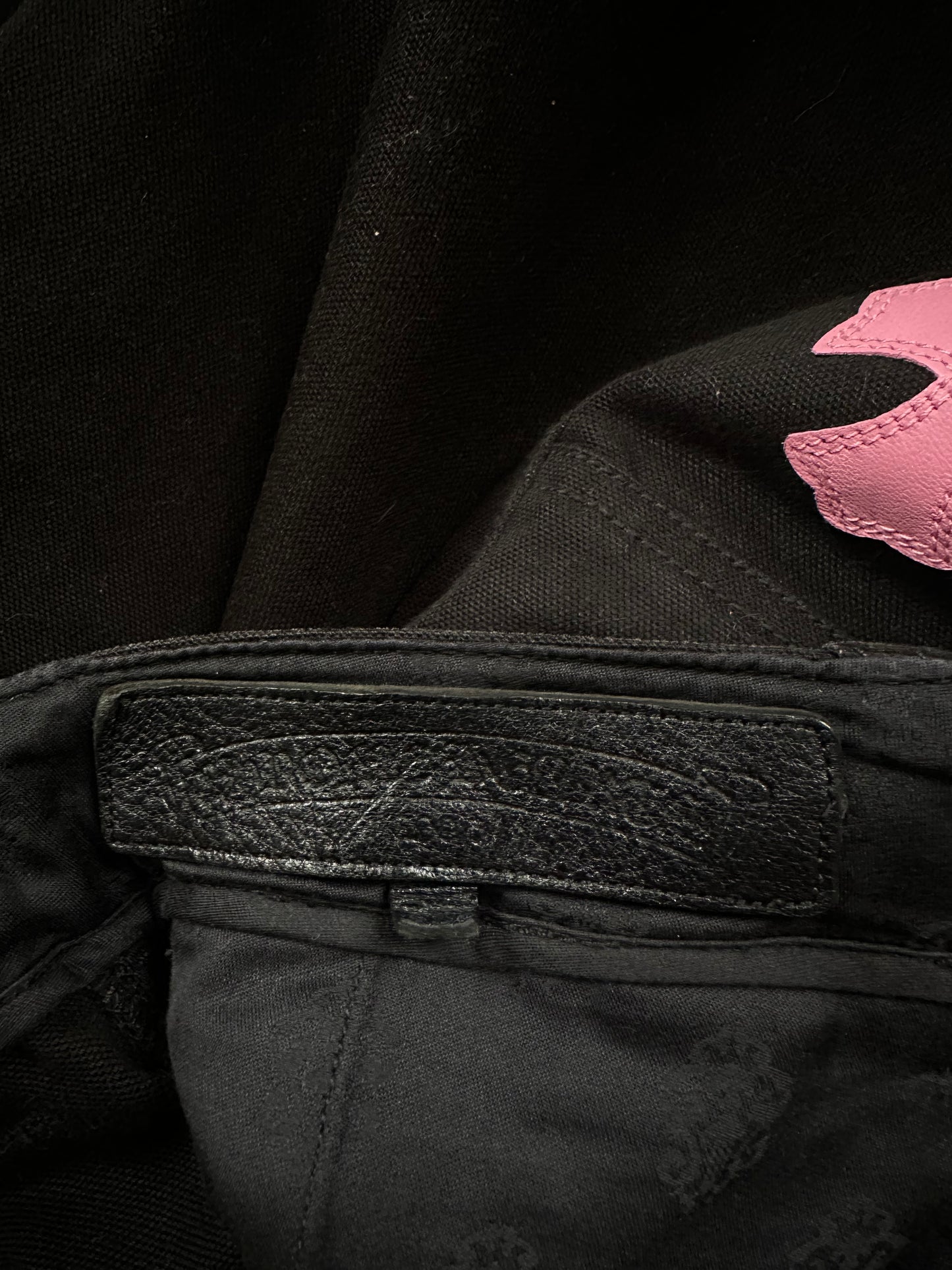 Chrome Hearts Black & Pink Cross Patch 1/1 Cargo Pants