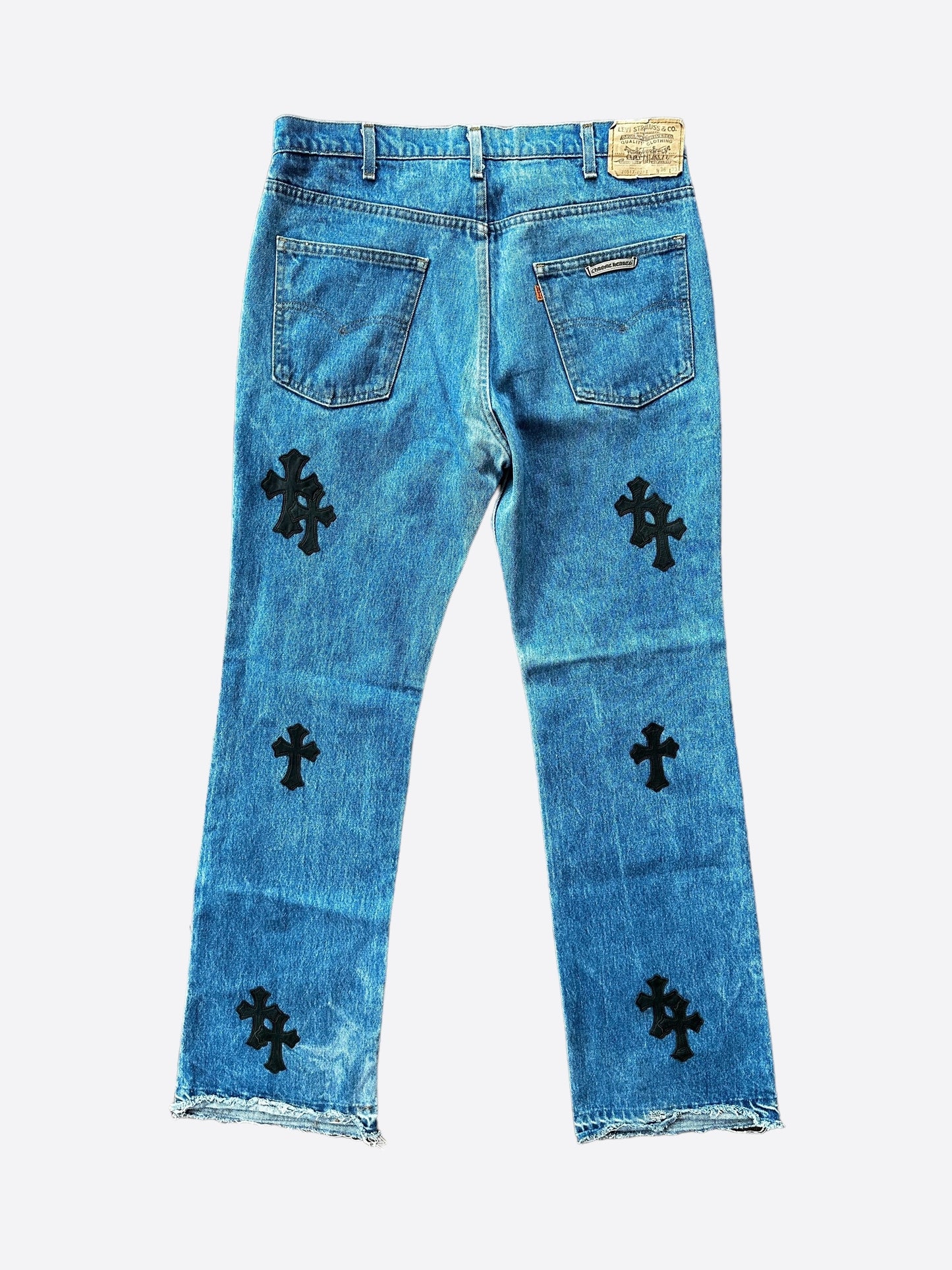 Chrome Hearts Levis Blue & Black Cross Patch Jeans