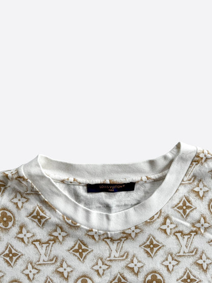 Louis Vuitton White & Tan Monogram T-Shirt