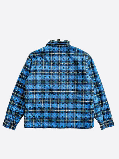 Chrome Hearts Blue Cross Jacquard Quilted Flannel