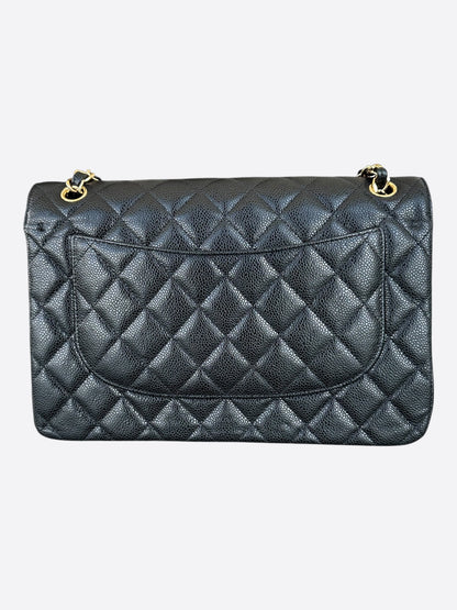 Chanel Black Caviar Quilted Jumbo Flap Bag