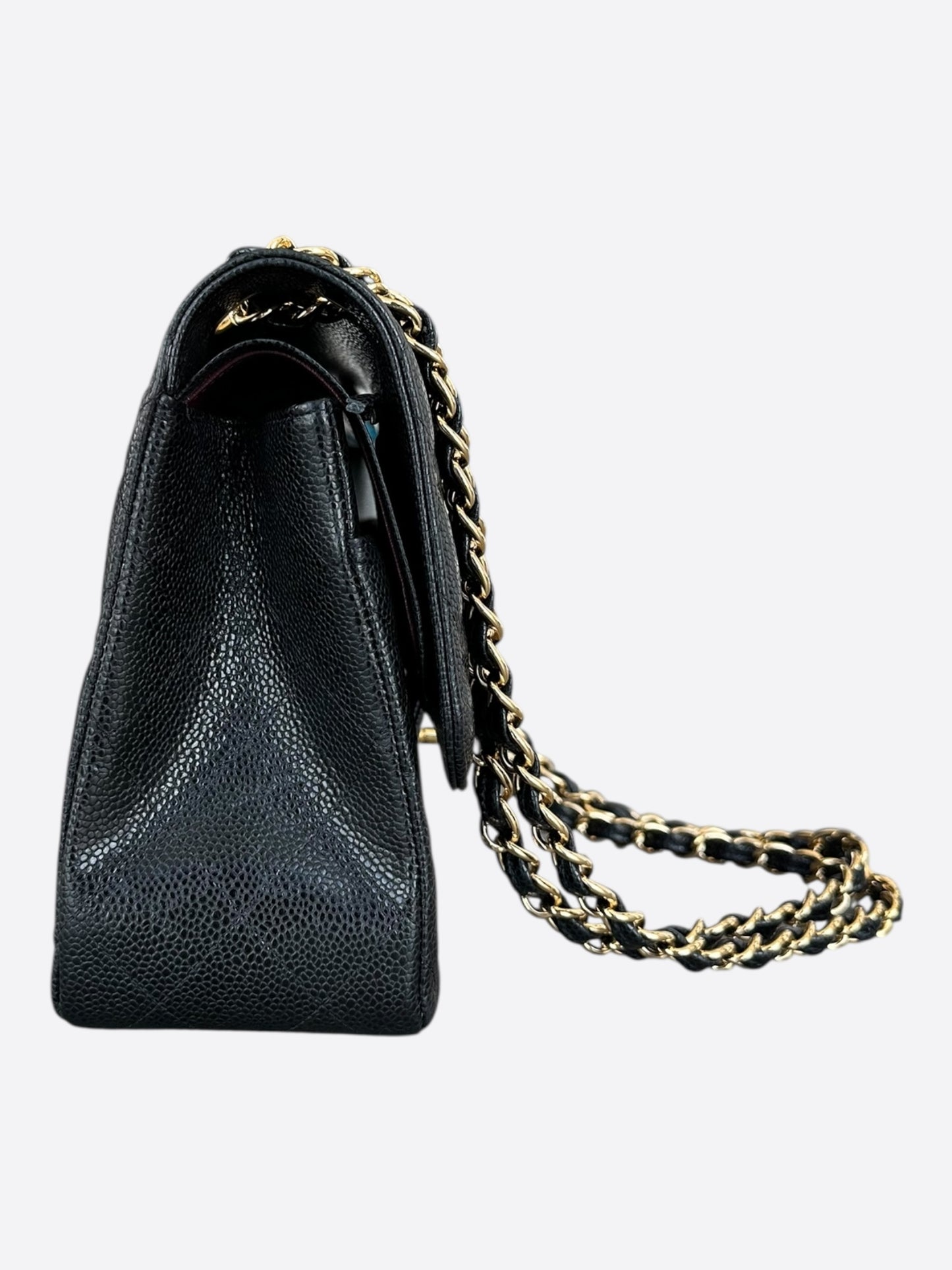 Chanel Black Caviar Quilted Jumbo Flap Bag