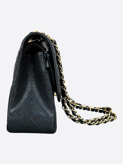 Chanel Black Caviar Quilted Jumbo Flap Bag