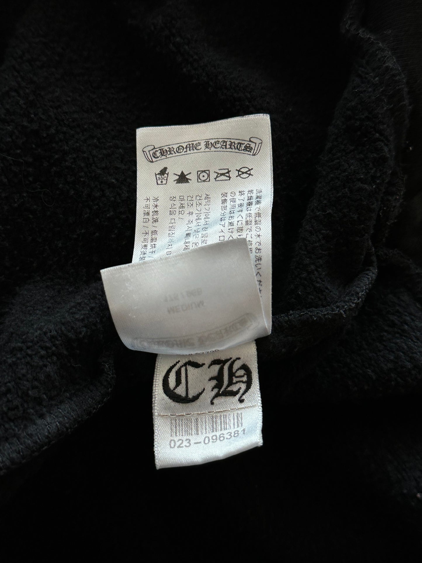 Chrome Hearts Black & White Script Logo Hoodie