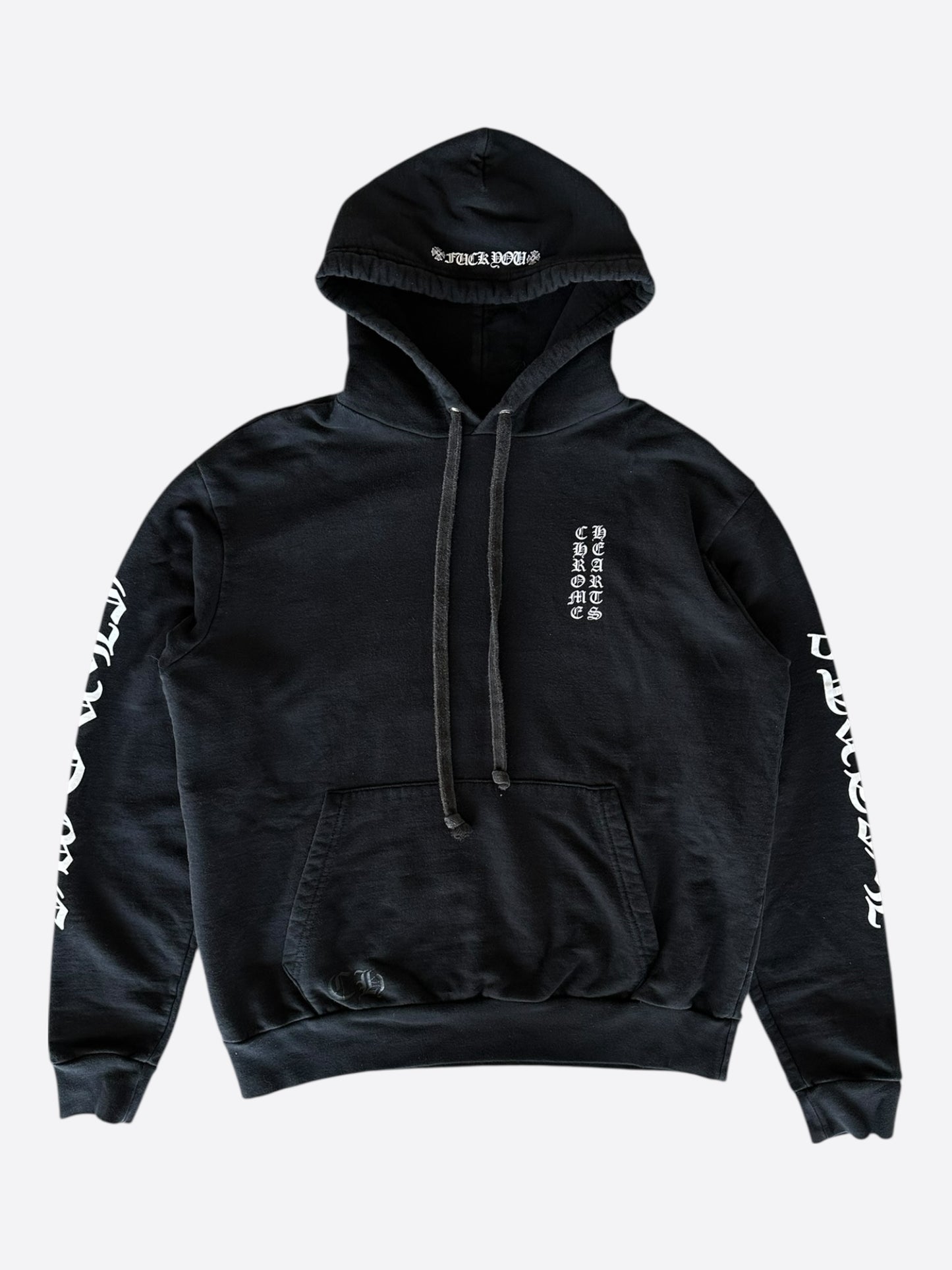 Chrome Hearts Black & White Script Logo Hoodie