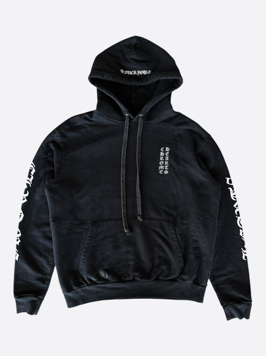 Chrome Hearts Black & White Script Logo Hoodie