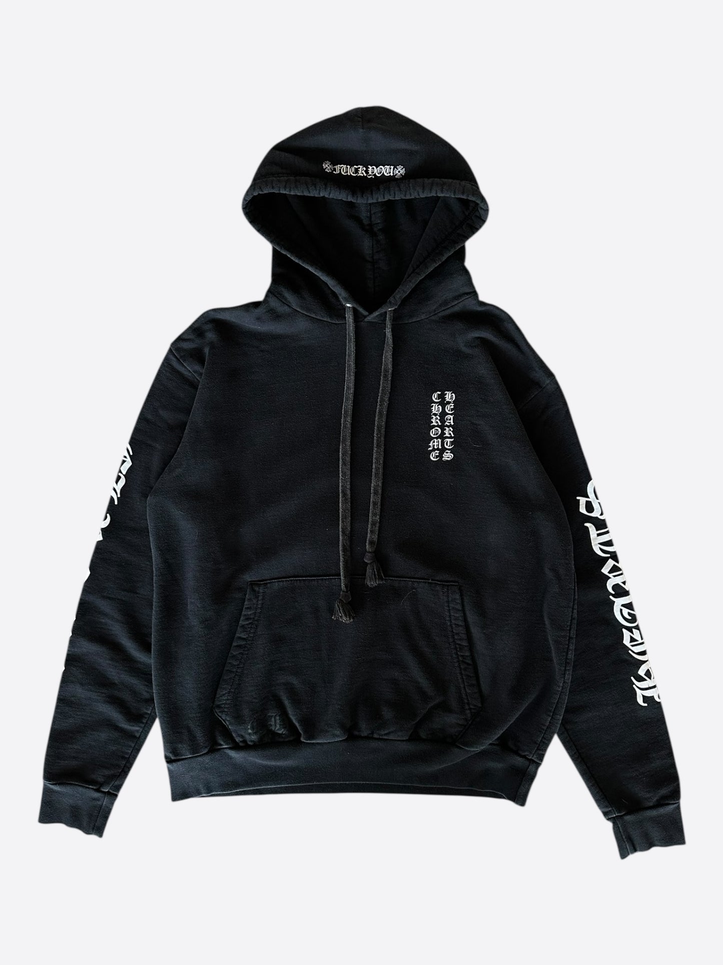 Chrome Hearts Black & White Script Logo Hoodie