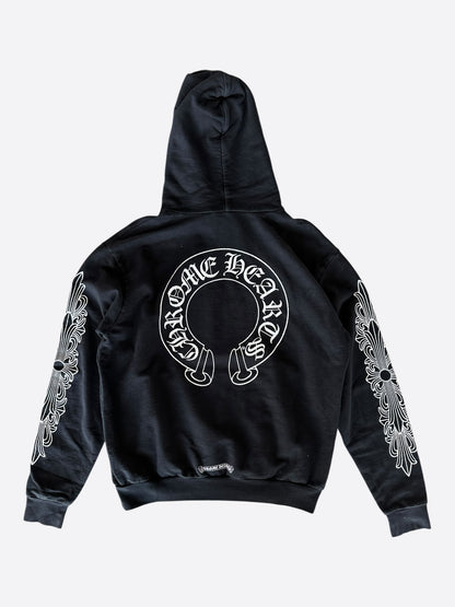 Chrome Hearts Black & White Horseshoe Logo Hoodie