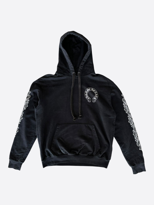 Chrome Hearts Black & White Horseshoe Logo Hoodie