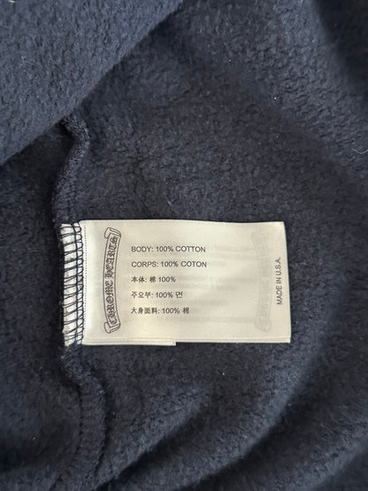Chrome Hearts Navy & Red Horseshoe Logo Hoodie