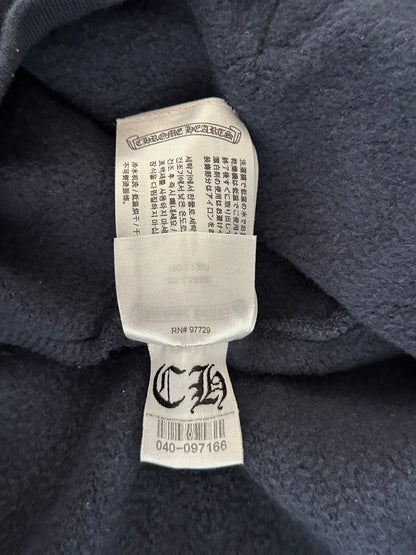 Chrome Hearts Navy & Red Horseshoe Logo Hoodie