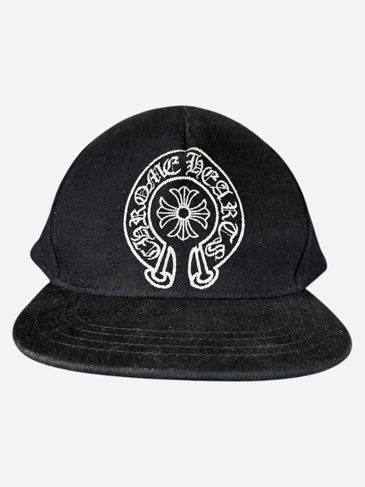Chrome Hearts Black & White Horseshoe Logo Hat