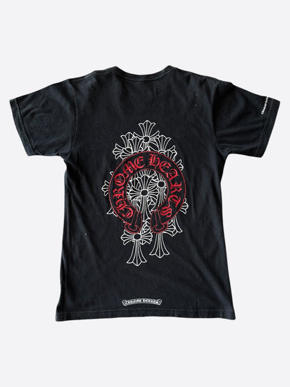 Chrome Hearts Black & Red Cemetery Horseshoe Logo T-Shirt
