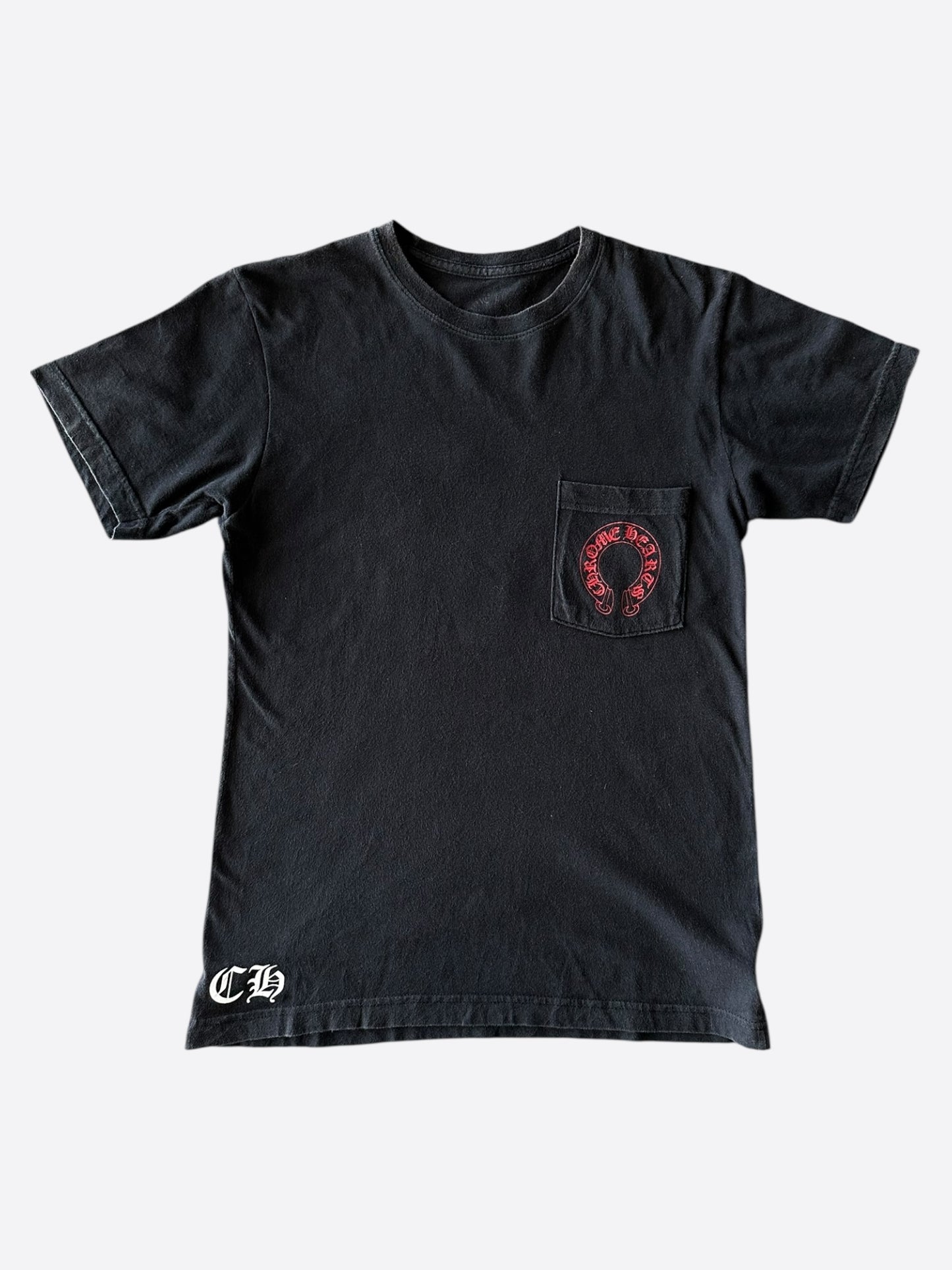 Chrome Hearts Black & Red Cemetery Horseshoe Logo T-Shirt