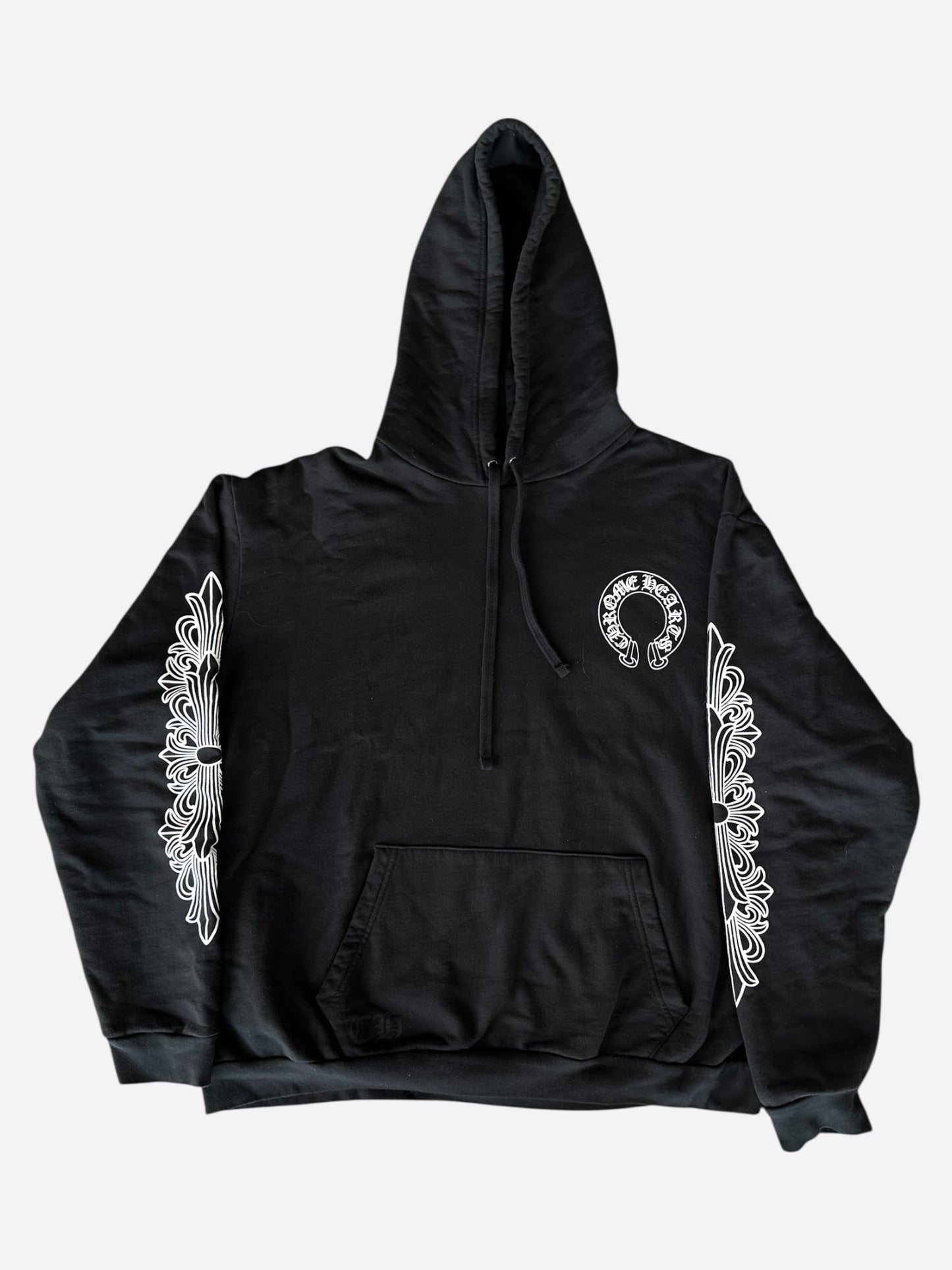 Chrome Hearts Black & White Horseshoe Logo Hoodie