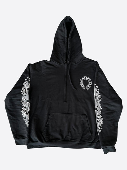 Chrome Hearts Black & White Horseshoe Logo Hoodie