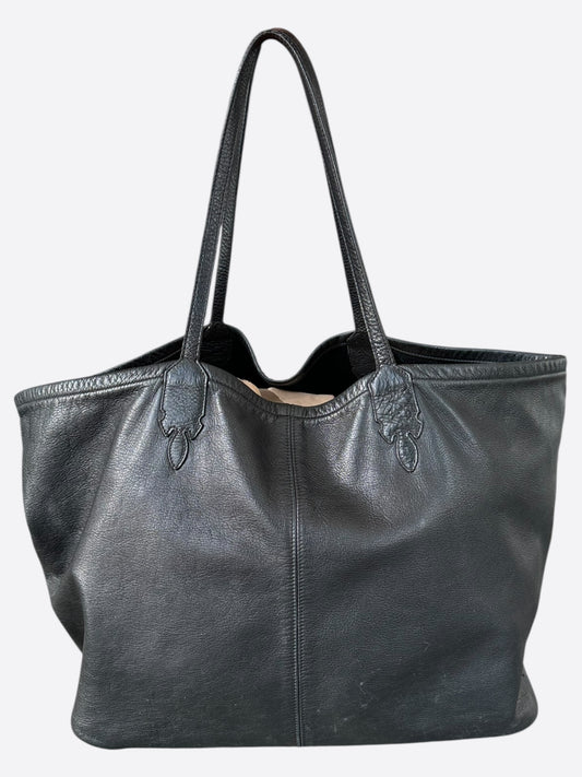 Chrome Hearts Black Leather Tote Bag