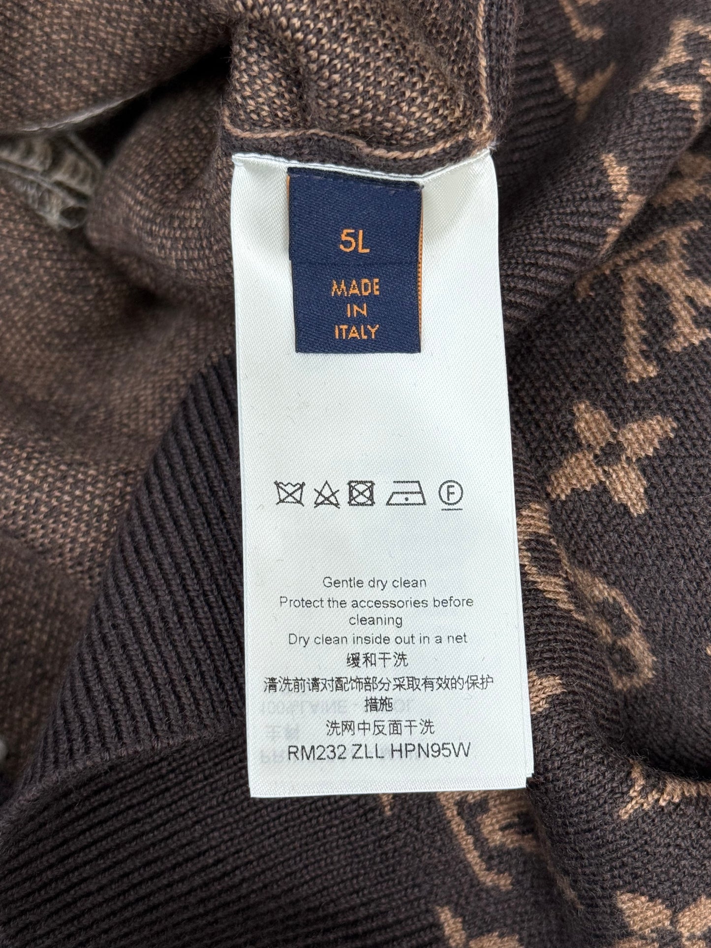 Louis Vuitton Brown & White To Do List Monogram Sweater