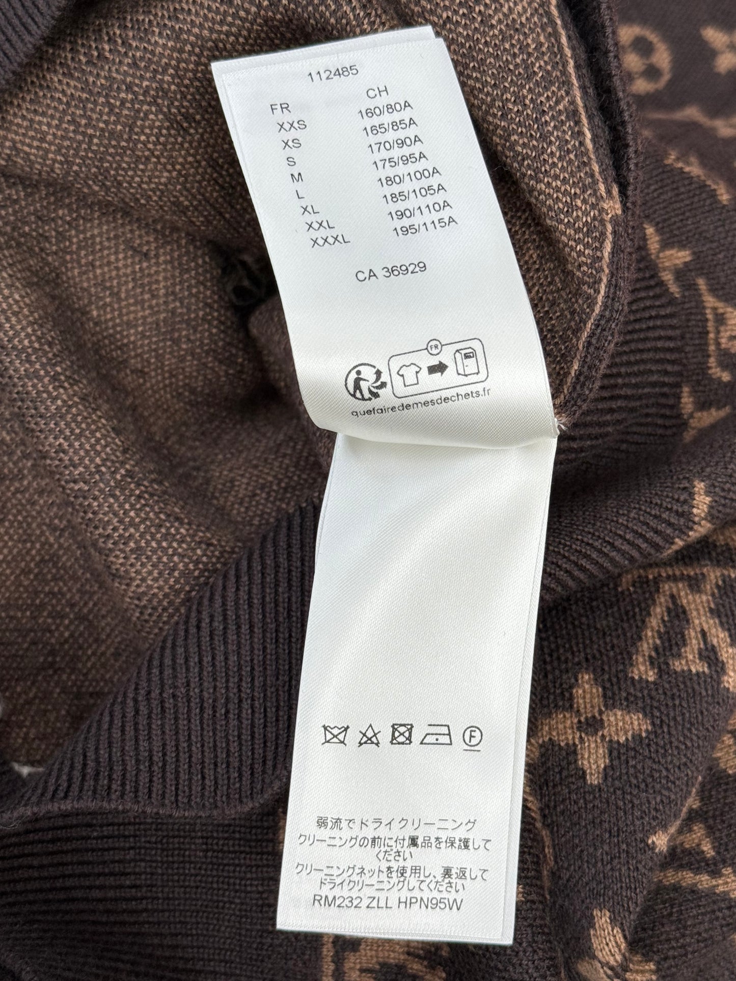 Louis Vuitton Brown & White To Do List Monogram Sweater
