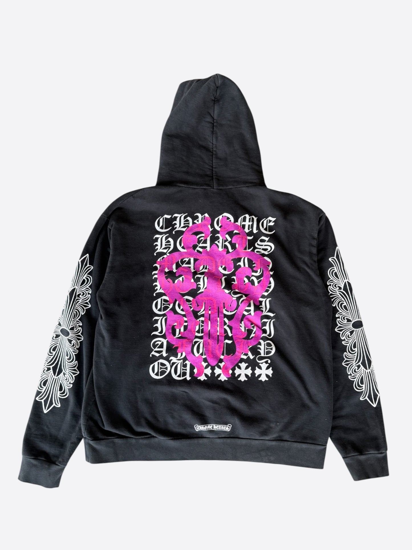 Chrome Hearts Black & Purple Dagger Script Logo Hoodie