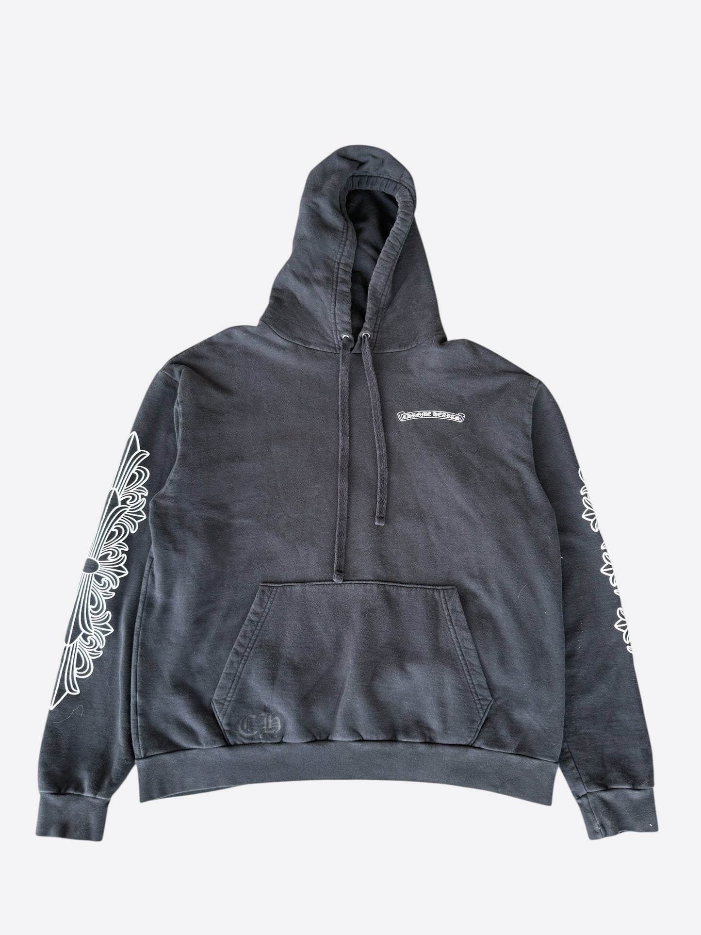 Chrome Hearts Black & Purple Dagger Script Logo Hoodie
