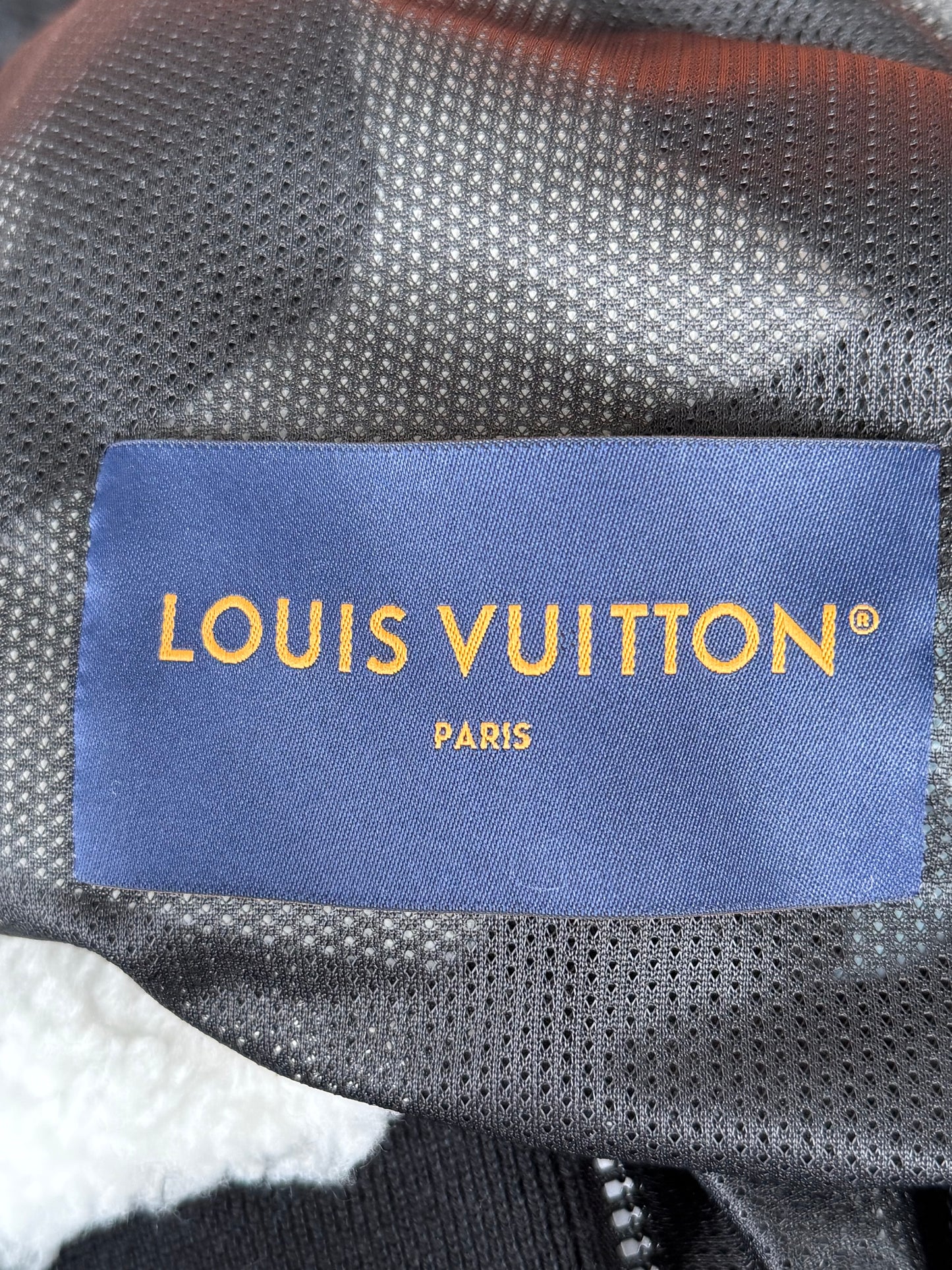 Louis Vuitton Black, Blue & White Logo Fleece Jacket