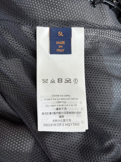 Louis Vuitton Black, Blue & White Logo Fleece Jacket