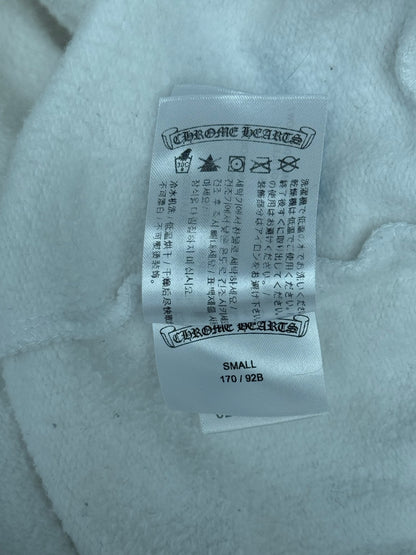 Chrome Hearts White & Black Scroll Logo Zip Up Hoodie
