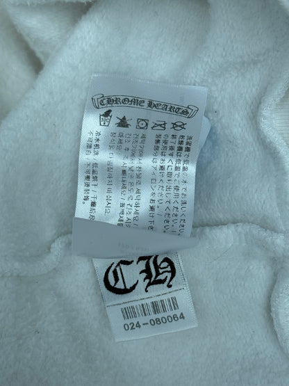 Chrome Hearts White & Black Scroll Logo Zip Up Hoodie